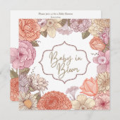 Baby in Bloom Baby Shower invitation  招待状 (正面/裏面)