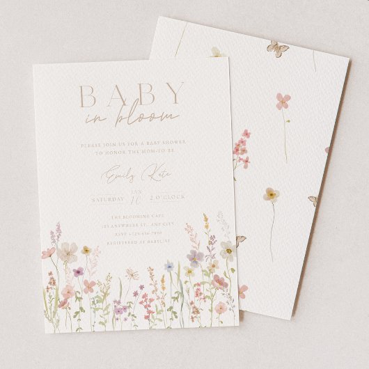 Baby In Bloom Baby Shower Invitation 招待状