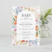 Baby in Bloom Baby Shower Invitation  招待状 (スタンド正面)