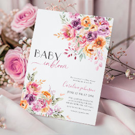 Baby in Bloom Baby Shower Invitation | Blush Pink  招待状