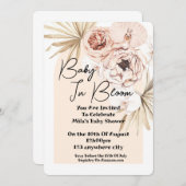Baby In Bloom Baby Shower invitation card セーブザデート (正面/裏面)