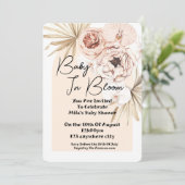 Baby In Bloom Baby Shower invitation card セーブザデート (スタンド正面)