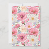Baby in Bloom Baby Shower Invitation Pink Floral 招待状 (裏面)