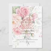Baby in bloom | baby shower invitation template 招待状 (正面)