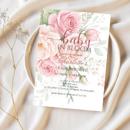 Baby in bloom | baby shower invitation template 招待状