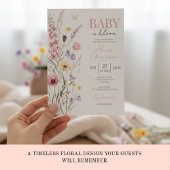Baby in Bloom Baby Shower Invitation Wildflowers 招待状