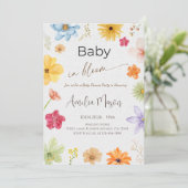 Baby in Bloom Baby Shower Party 招待状 (スタンド正面)