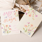 Baby in Bloom Baby Shower Pink 招待状