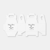 Baby in bloom baby shower simple black heart date フェイバーボックス (折り畳みなし)