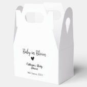 Baby in bloom baby shower simple black heart date フェイバーボックス (オープン)
