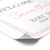 Baby In Bloom Baby Shower Welcome Sign ポスター (角)