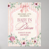 Baby in Bloom Baby Shower Welcome Sign, Garden ポスター (正面)