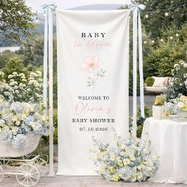 Baby in Bloom Baby Shower Welcome Sign, Personaliz 横断幕