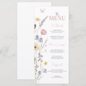 Baby in Bloom Baby Shower Wildflowers Menu メニュー (正面/裏面)