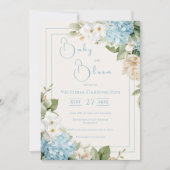 Baby in Bloom Blue Hydrangea Shower Invitation 招待状 (正面)