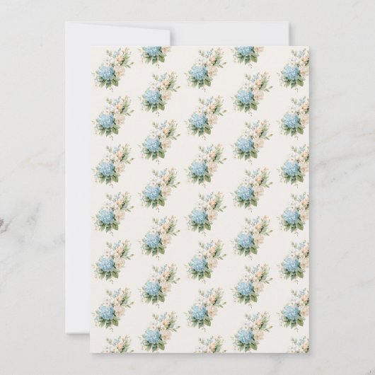 Baby in Bloom Blue Hydrangea Shower Invitation 招待状 (裏面)