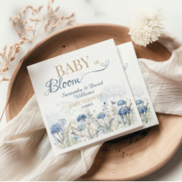 Baby in Bloom Blue Meadow Wildflower Botanical スタンダードカクテルナプキン
