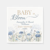 Baby in Bloom Blue Meadow Wildflower Botanical スタンダードカクテルナプキン (正面)