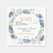 Baby in Bloom Blue Wildflower Botanical  スタンダードカクテルナプキン (正面)