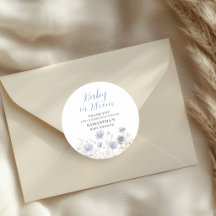 Baby In Bloom Blue Wildflower Boy Baby Shower