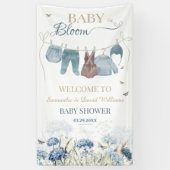 Baby in Bloom Blue Wildflower Clothesline 横断幕 (縦)