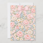 Baby in Bloom Blush Pink Bow Baby Shower 招待状 (裏面)