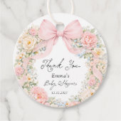 Baby in Bloom Blush Pink Bow Thank You フェイバータグ (正面)