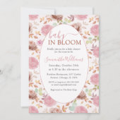 Baby In Bloom Blush & Pink Floral Baby Shower 招待状 (正面)