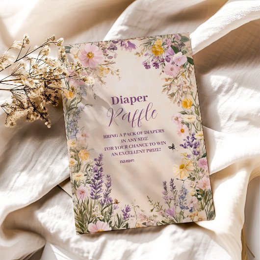 Baby In Bloom Blush Spring Floral Diapper Raffle エンクロージャーカード