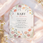 Baby In Bloom Blush Teal Spring Floral Shower Arch 招待状
