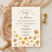 Baby In Bloom Boho Baby Shower  招待状