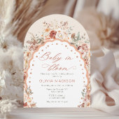Baby in Bloom Boho Floral Neutral Baby Shower 招待状