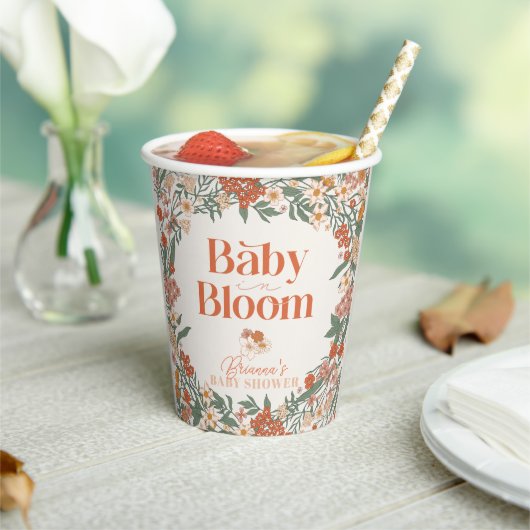 Baby in Bloom Boho Wildflower Baby Shower 紙コップ (インサイチュ)