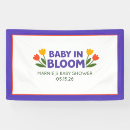 Baby in Bloom Bold Colorful Tulip Chic Baby Shower 横断幕