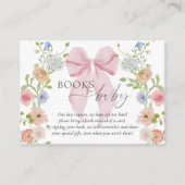 Baby in Bloom Book Request Pink Bow Baby Shower エンクロージャーカード (正面)