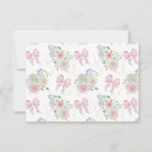 Baby in Bloom Book Request Pink Bow Baby Shower 招待状 (裏面)