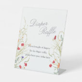 Baby in bloom - botanical wildflower Diaper Raffle 台座サイン (正面)