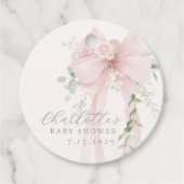 Baby in bloom Bow baby Shower Thank you フェイバータグ (正面)