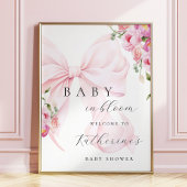 Baby in Bloom Bow Baby Shower Welcome Poster ポスター