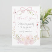 Baby In Bloom Bow Pink Thank You Card サンキューカード (スタンド正面)