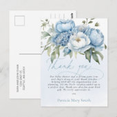 Baby in Bloom Boy Baby Shower Thank You ポストカード (正面/裏面)