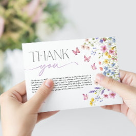 Baby in Bloom Butterfly Baby Shower サンキューカード