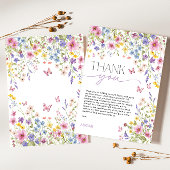 Baby in Bloom Butterfly Baby Shower サンキューカード