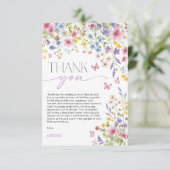 Baby in Bloom Butterfly Baby Shower サンキューカード (スタンド正面)