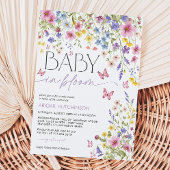 Baby in Bloom Butterfly Baby Shower 招待状