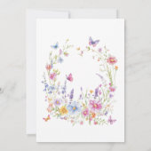 Baby In Bloom Butterfly Garden Baby Shower 招待状 (裏面)
