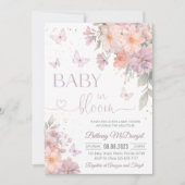 Baby in Bloom Butterfly Wildflower Baby Shower  招待状 (正面)