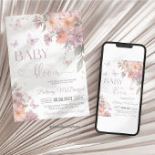 Baby in Bloom Butterfly Wildflower Baby Shower  招待状
