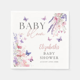 Baby In Bloom Butterfly Wildflowers Baby Shower スタンダードカクテルナプキン