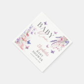 Baby In Bloom Butterfly Wildflowers Baby Shower スタンダードカクテルナプキン (角)